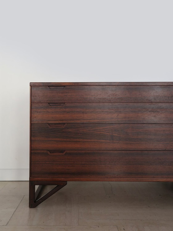 Dark wood Chest of drawers by Svend Langkilde, Denmark, 1960s, set of 2, Scandinavian (photo 4 of 23)