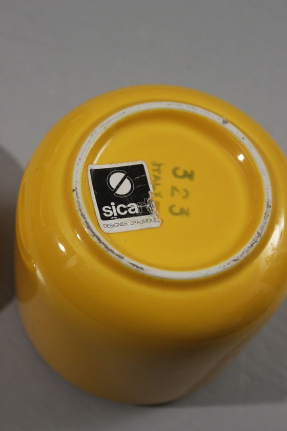 Image 1 of Pino Spagnolo & Sicart Italia - Senapiera vintage in ceramica, Space Age, anni '70