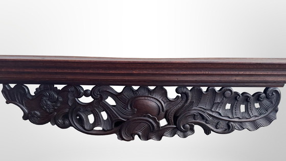 Image 1 of Estantería de pared de madera grande unidad de pared de madera tallada