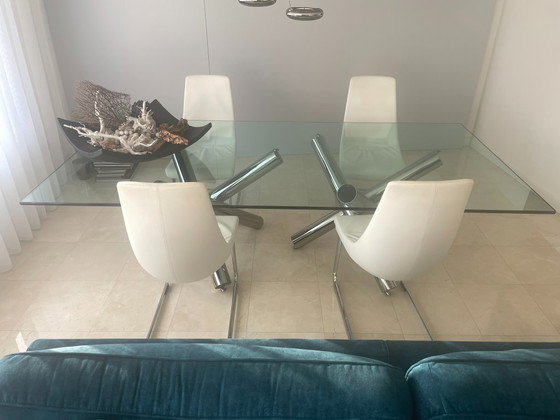 Image 1 of 4 x Rolf Benz dining chair STU 690 white/chrome