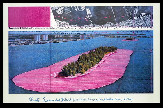 Image 1 of Christo - Surrounded Islands, 1983 - color offset - Miami/Florida