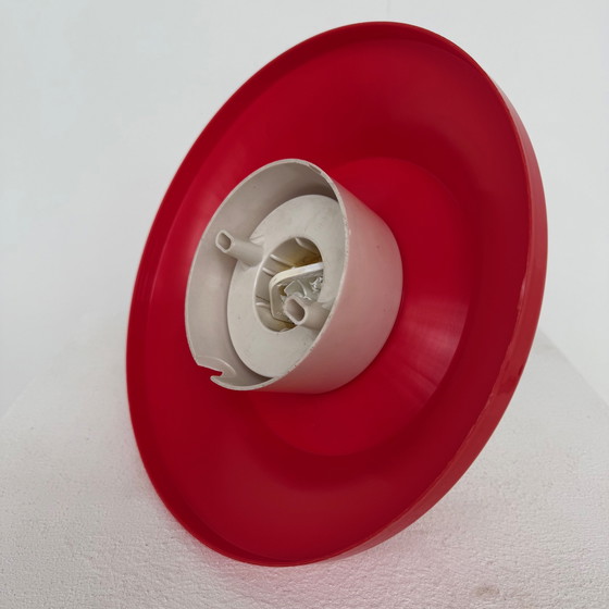 Image 1 of Ceiling/wall lamp round red 60s/70s