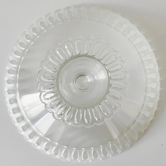 Image 1 of Ciotola per frutta e dessert in cristallo vintage di metà secolo con piede, cristallo anni '60