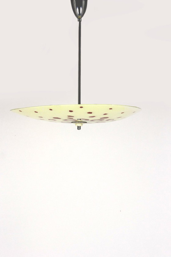 Image 1 of Large Vintage Czechoslovakian Opaline Glass Pendant Lights, 1970s, Set of 2