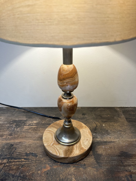 Image 1 of Vintage Mid - Century Marrón Imperial Marble Table Lamp