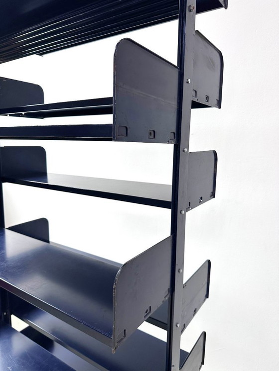 Image 1 of Italienisch-Dutch Lips Vago "Congresso" Stahlblaues Doppelbücherregal, 1966