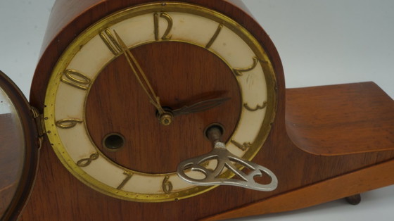 Image 1 of Dutch Junghans Bracket Mantel shelf Clock Retro Desk Fifties Art