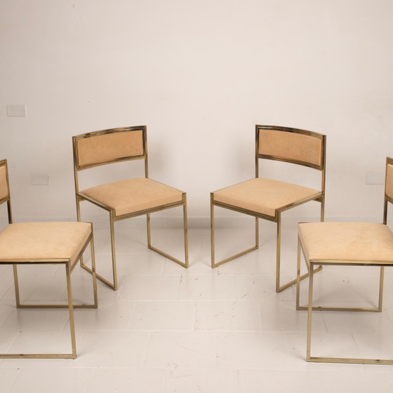 SQ-AL Stühle von Willy Rizzo für Maison Willy Rizzo – Messing-Version 1970 2er-Set – Esszimmerstühle, Brass (photo 5 of 21)
