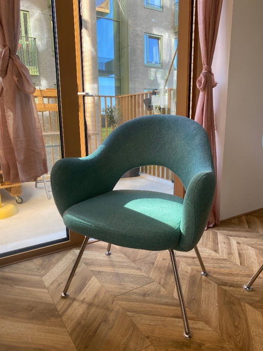 4x Vintage Directiestoelen Eero Saarinen Design Türkis