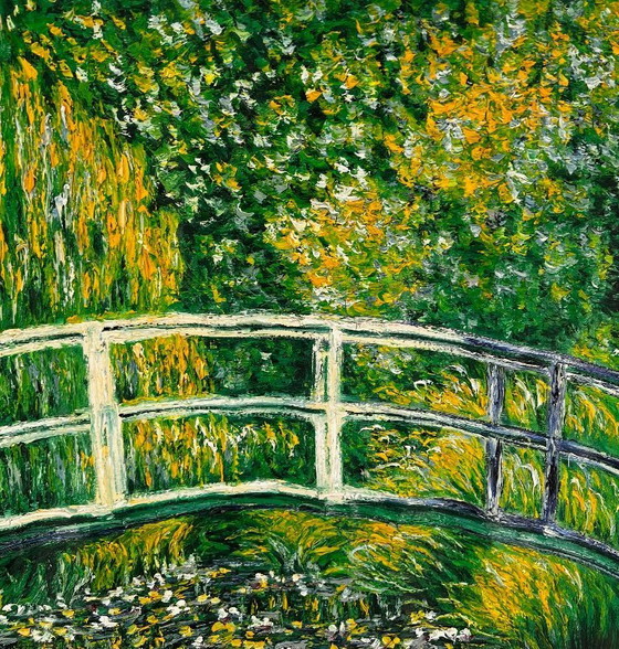 Image 1 of Claude Monet - Le Pont Japonais Hand-painted on a roll.