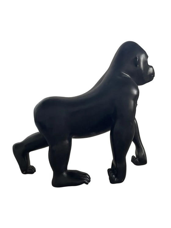 Image 1 of Fiberglas-Skulptur – Gorilla – Schwarz