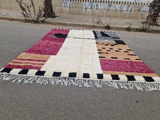 Tappeto marocchino fatto a mano - marrone, nero e rosa - 3X2m – Tappeti, Wool, Cotton, Modern (photo 6 of 10)