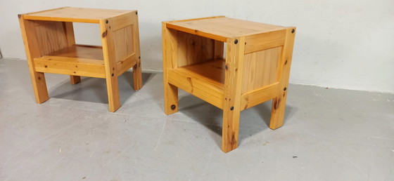 Image 1 of Set of 2 vintage pine night stands 