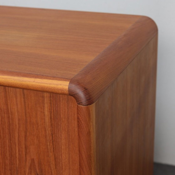 Image 1 of Danish Modern Teak Sideboard with Tambour Doors by Kibaek Møbelfabrik, Denmark, 1970s