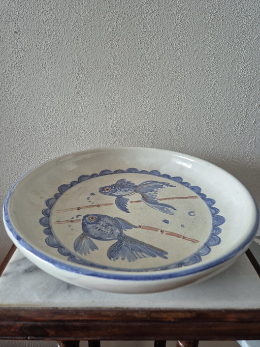 Chris Lanooy Plato de pared con decoración de peces