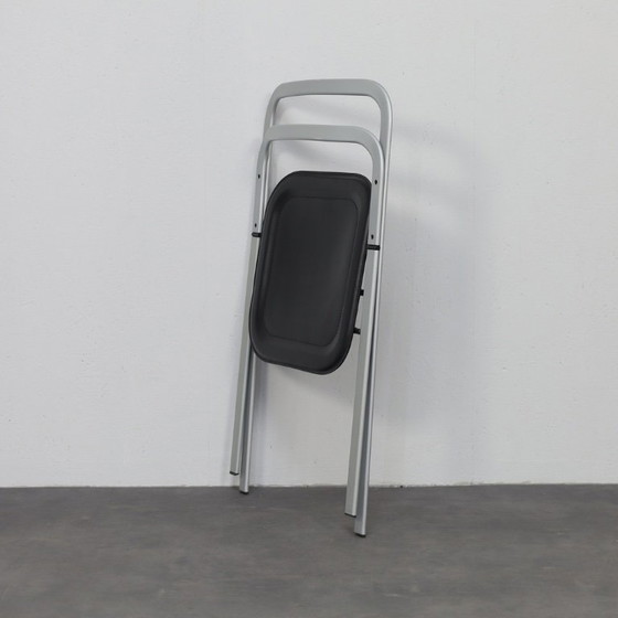 Image 1 of Giorgio Cattelan para Cidue Sillas plegables de cuero, Italia, años 70