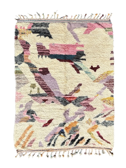 Tapis marocain coloré en laine Mrirt 190x290 cm - Design berbère bohémien coloré