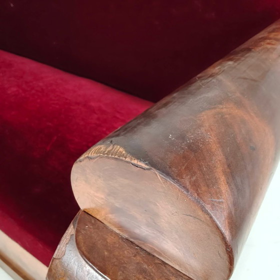 Sofá Empire de nogal rojo, principios del siglo XIX. – Sofás (Couches), Wood (photo 9 of 12)