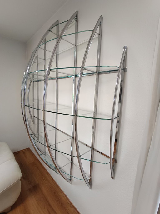 Tyco Étagère murale Manfredo Massironi 1970 Chrome Mid Century