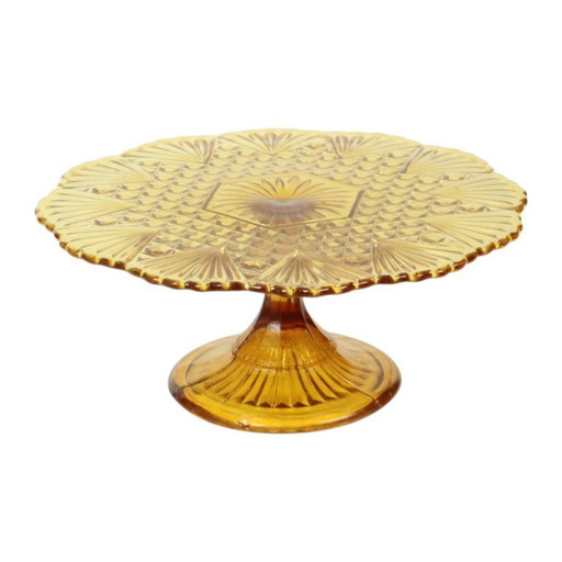Art Deco Amber Cake Bowl