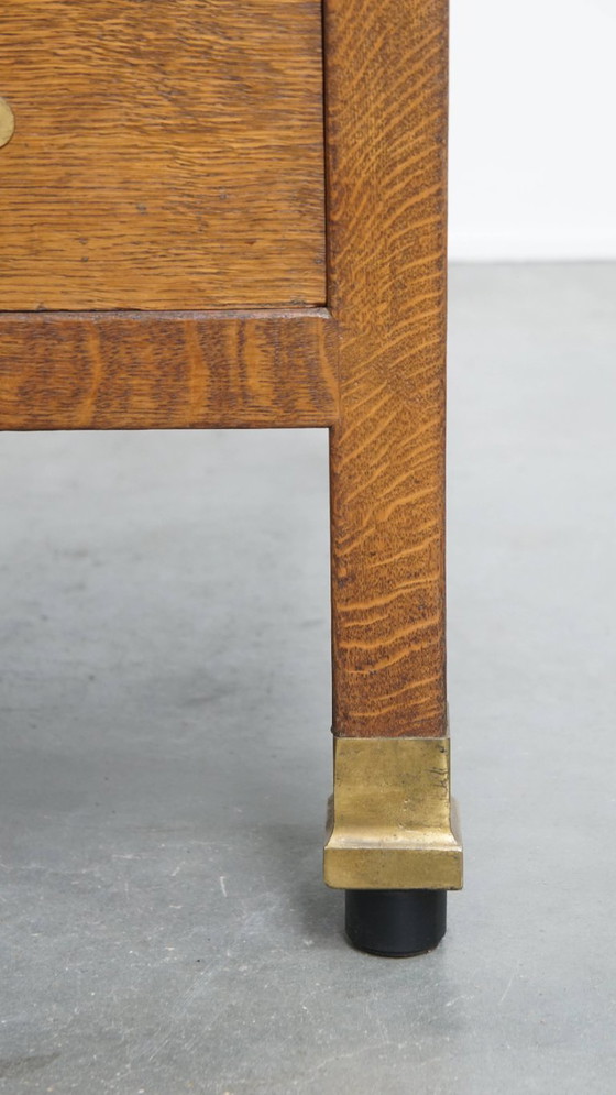 Image 1 of Antiker Art Deco Schreibtisch aus dem frühen 20. Jahrhundert aus Eichenholz im Stil der Amsterdamer Schule