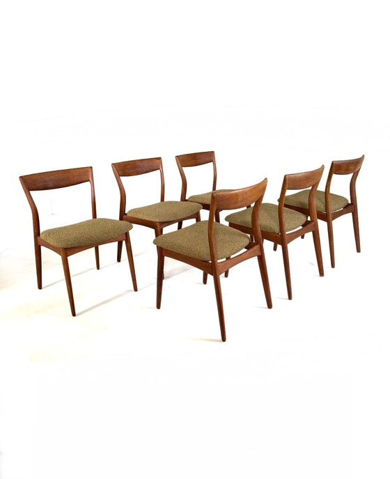 6x Sedie da pranzo restaurate, Viborg Stolefabrik ‘60 – Legno, Tessile (photo 6 of 15)