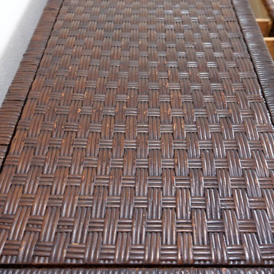 Image 1 of Commode vintage en rotin tressé, style côtier