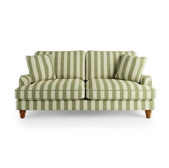 Image 1 of Striped Sofa Bed – Olive Green