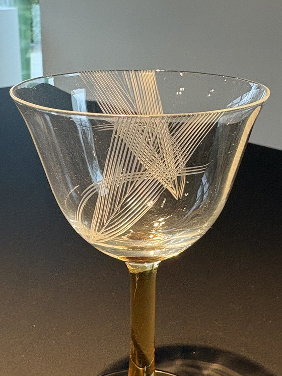 Image 1 of Service Art Déco (années 1930) composé de deux verres à porto et d'un verre digestif