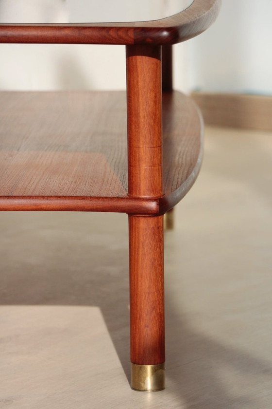 Image 1 of Tavolino vintage G Plan - E Gomme - in teak e vetro fumé