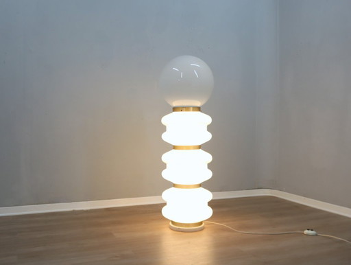 Vintage Stilux Milano Murano glass "Birillo" floor lamp 1970s