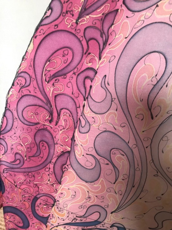 Image 1 of dipinto romantico da favola vintage degli anni '70 su seta