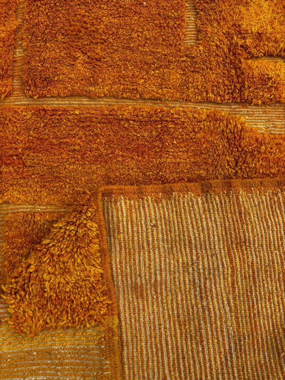 Image 1 of Orange Moroccan wool rug 250x330 cm– Handmade geometric rug – Contemporary Berber carpet