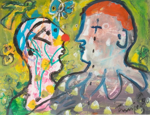 Composición figurativa: dos cabezas / “Payasos”