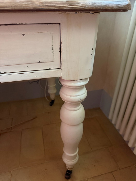 Bureau Dialma Brown DB001709, Chêne brossé, 3 tiroirs, Bureaux, Bois, Crème (photo 9 sur 11)