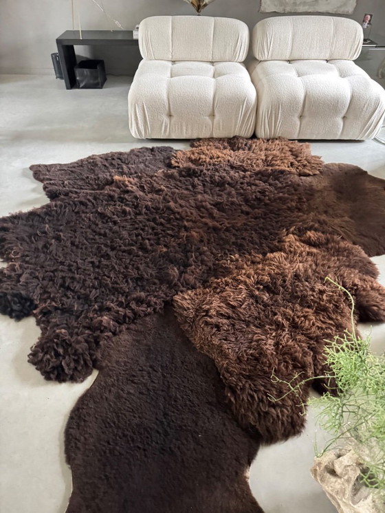 Image 1 of Huge, completely handmade vintage sheepskin rug