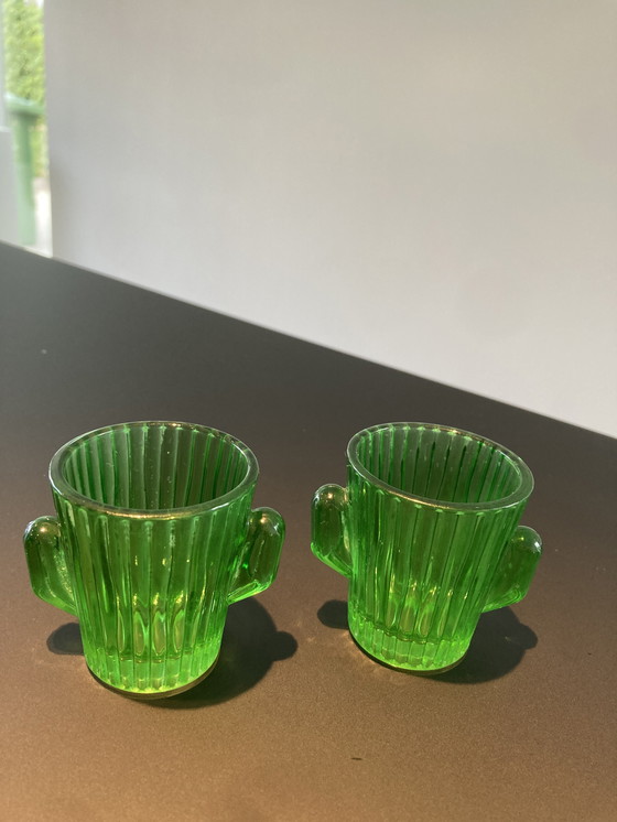 Image 1 of Two glasses in cactus shape