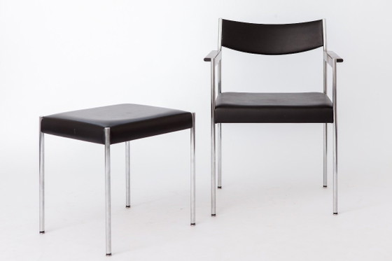 Poltrona e sgabello di Edlef Bandixen per Kusch + Co | Set lounge Bauhaus | Germania, anni '70 (photo 7 of 11)