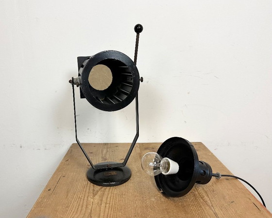 Image 1 of Lampe de table projecteur de théâtre noir vintage, années 1960