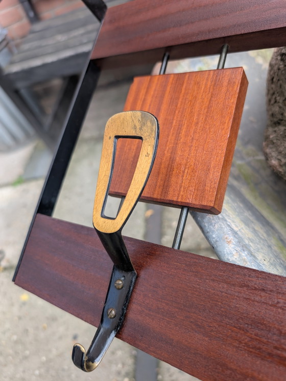 Mid-Century Modern Wandkapstok – Brovorm, Kapstokken, Metal, Wood (photo 3 of 5)