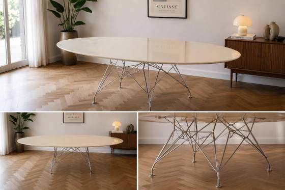 Image 1 of Kartell Glossy dining table white - silver base