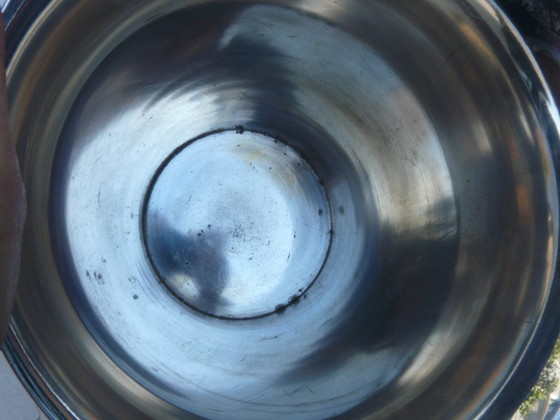 Image 1 of Art Decó Cubitera de champán de metal plateado