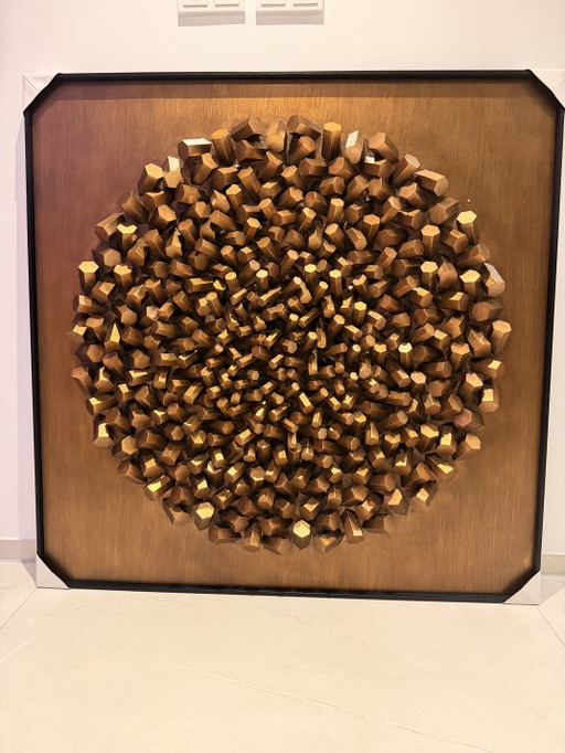Objet mural Mikado Bronze 120x120cm Kare – decoratieve objecten, Wood (photo 2 of 5)