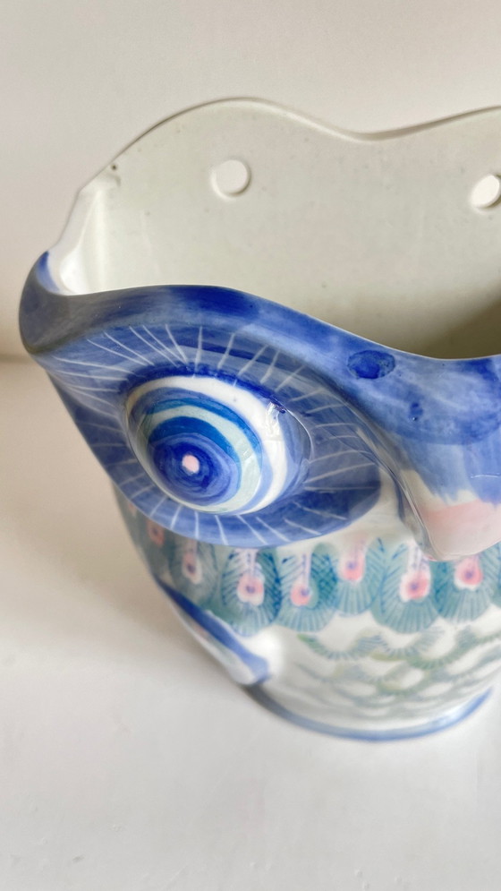 Image 1 of Vintage Chinese Porcelain Owl Planter