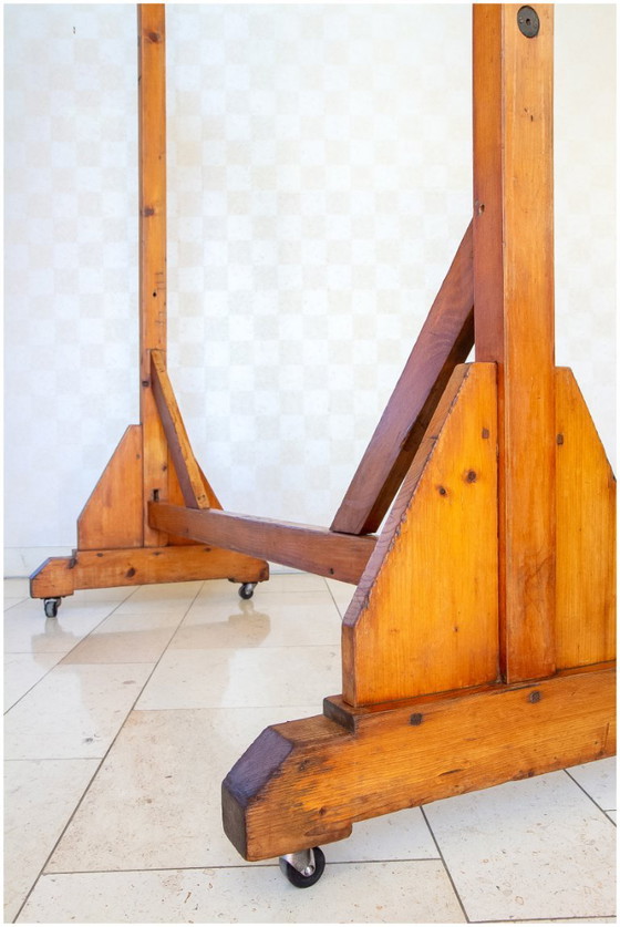 Old solid wood pegged coat rack. (photo 6 of 6)