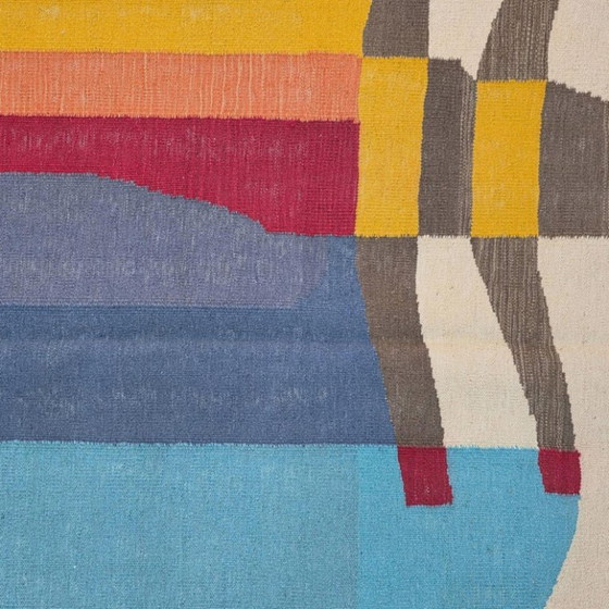 Wandteppich im Man-Ray-Stil mit Drehtürenmotiv | Handgewebt | Unikat (96 × 70 Zoll) – Teppiche & Läufer, Wool (photo 5 of 10)