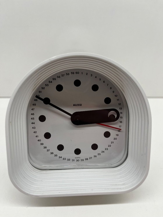 Image 1 of Joe Colombo Optic 02 Alessi ABS White Alarm Clock, Italian Design, Collector's Item