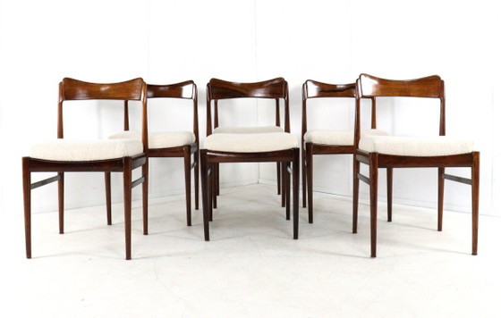 Set di 6 sedie da pranzo in palissandro, sedie da pranzo nuove, imbottite, stile vintage – AWA, Wood (photo 8 of 17)