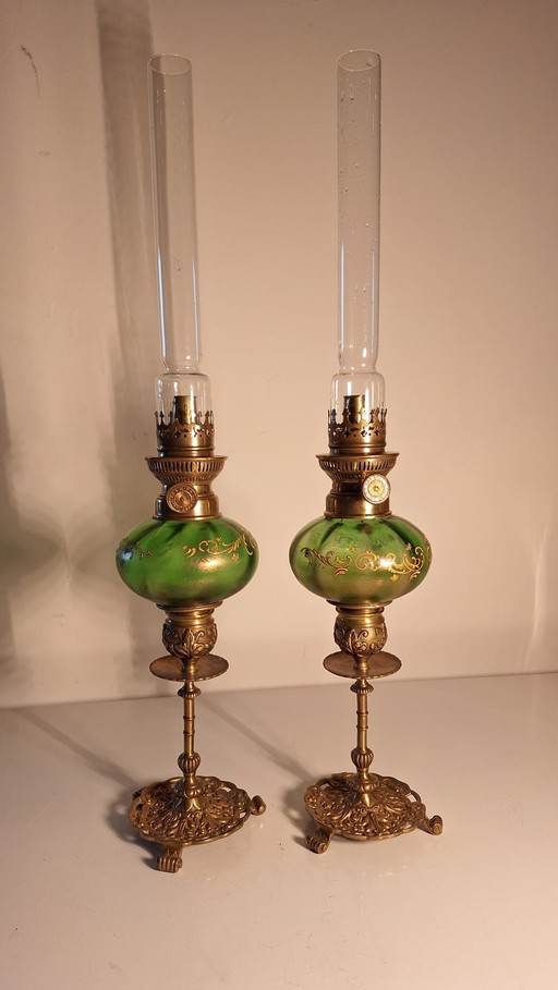 Candlestick with Piano Oil Lamp