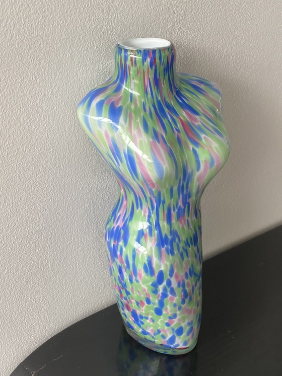 Image 1 of Large Murano Vase with Vintage Woman's Bust